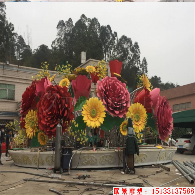 不锈钢花篮雕塑 广场花篮雕塑 景观花篮雕塑图片11