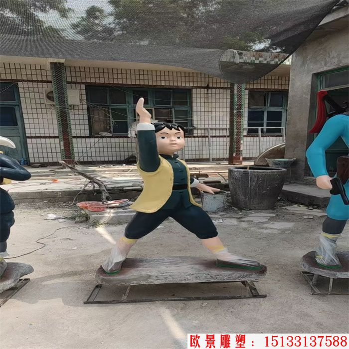玻璃钢彩色红军雕塑 卡通雕塑 (3)